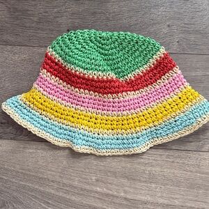 Boden Multicolor Crochet Bucket Hat